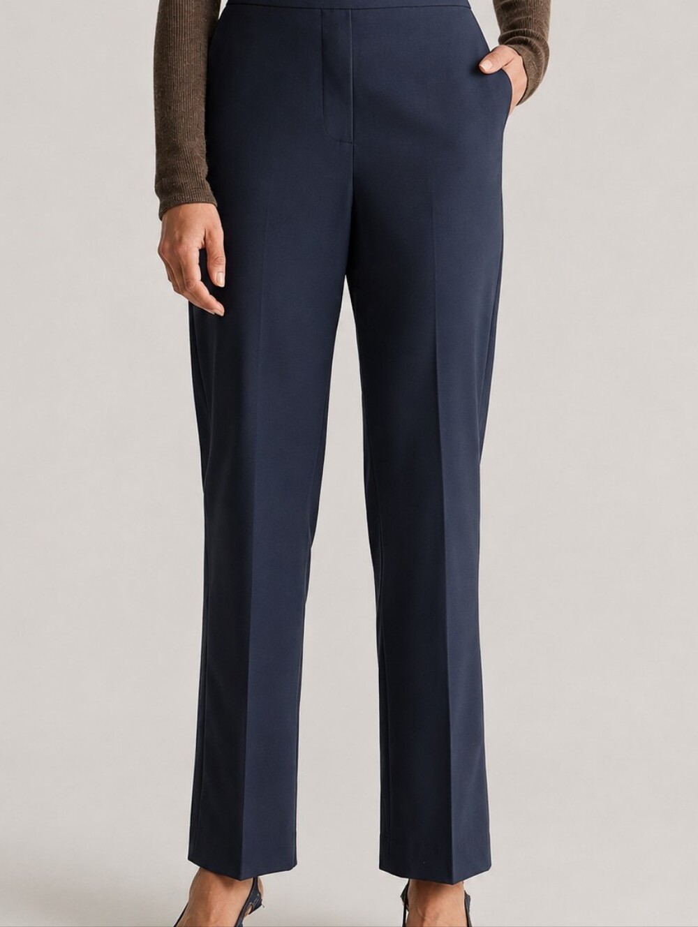 Quince NWT Navy Straight-Leg Tailored Trousers Size 10